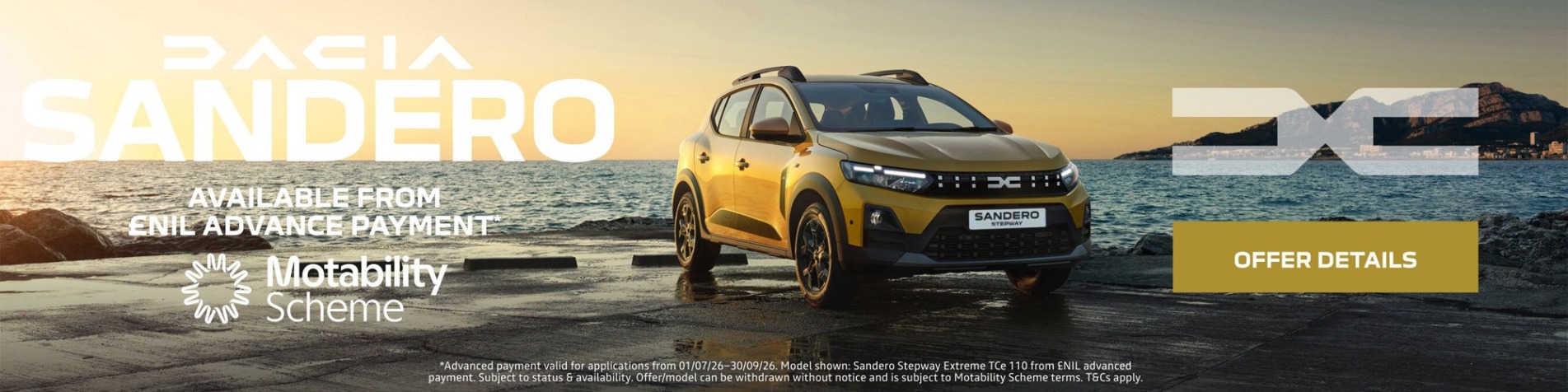 Dacia Sandero Stepway Motability Q3